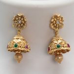 Beautiful Floral Antique Gold Finish Jhumka Earring