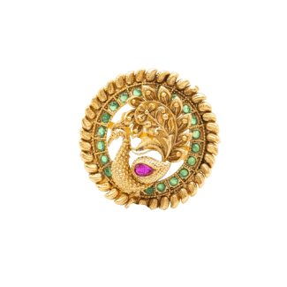 Beautiful Peacock 1gm Gold Plated Matt Finish Ring