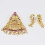 Antique Peacock Ruby Stone Pendant Set