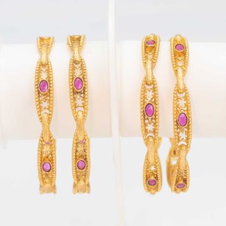 "Antique Finish Rajwadi Gold Plated Bangles with Royal Look"- BNG-0063