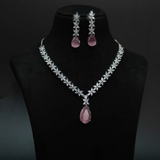 "Dress Up Your Festive Look with Premium Diamond Necklace Set " SET-DN0410