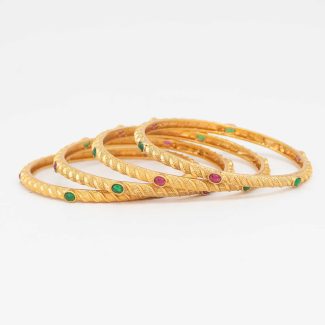 "Traditional Rajwadi Design Gold Plated Bangles for Graceful Style"- BNG-0061