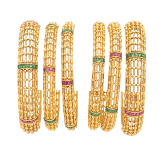"Traditional Gold Plated Rajwadi Bangles for Women " BNG-0054