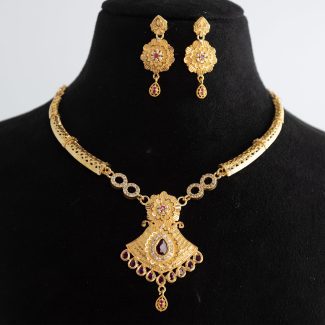 "Luxurious Necklace Set – Timeless Beauty with Matching Earrings"NKSET-0693