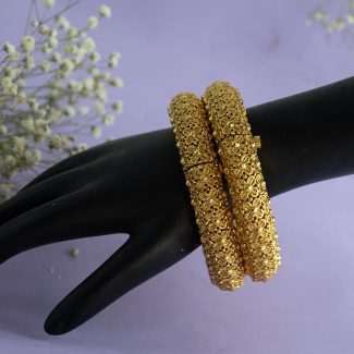 "Wear Round Rajwadi 1gm Gold Plated Bangles" BNG-0790
