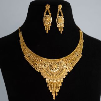 Elegant Gold-Plated Traditional Jewellery Set  Necklace