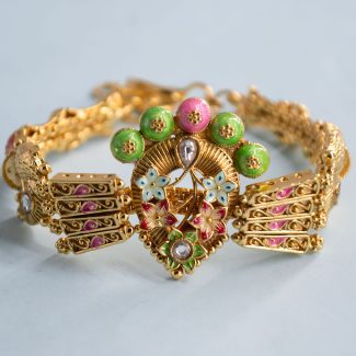 "Gold Plated Elegant Meenakari Enamel Bracelet" MNBC-0864