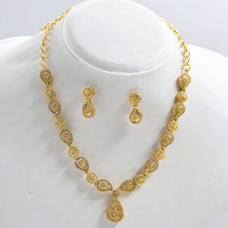 "Sparkling Gold-Plated AD Necklace Set for Elegant Occasions" ADNECK-1067