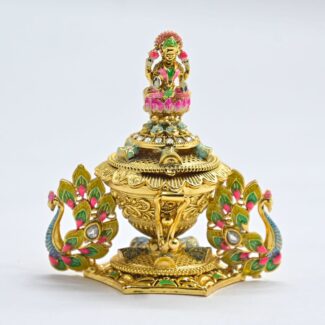 Gold Plated Meena Sindur Dani with Laxmi Idol Design