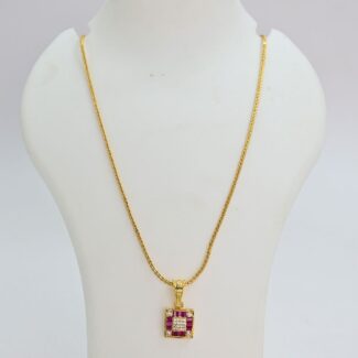 Sparkling AD Gold Pendant Set