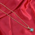 Sparkling AD Pendant with Gold Chain