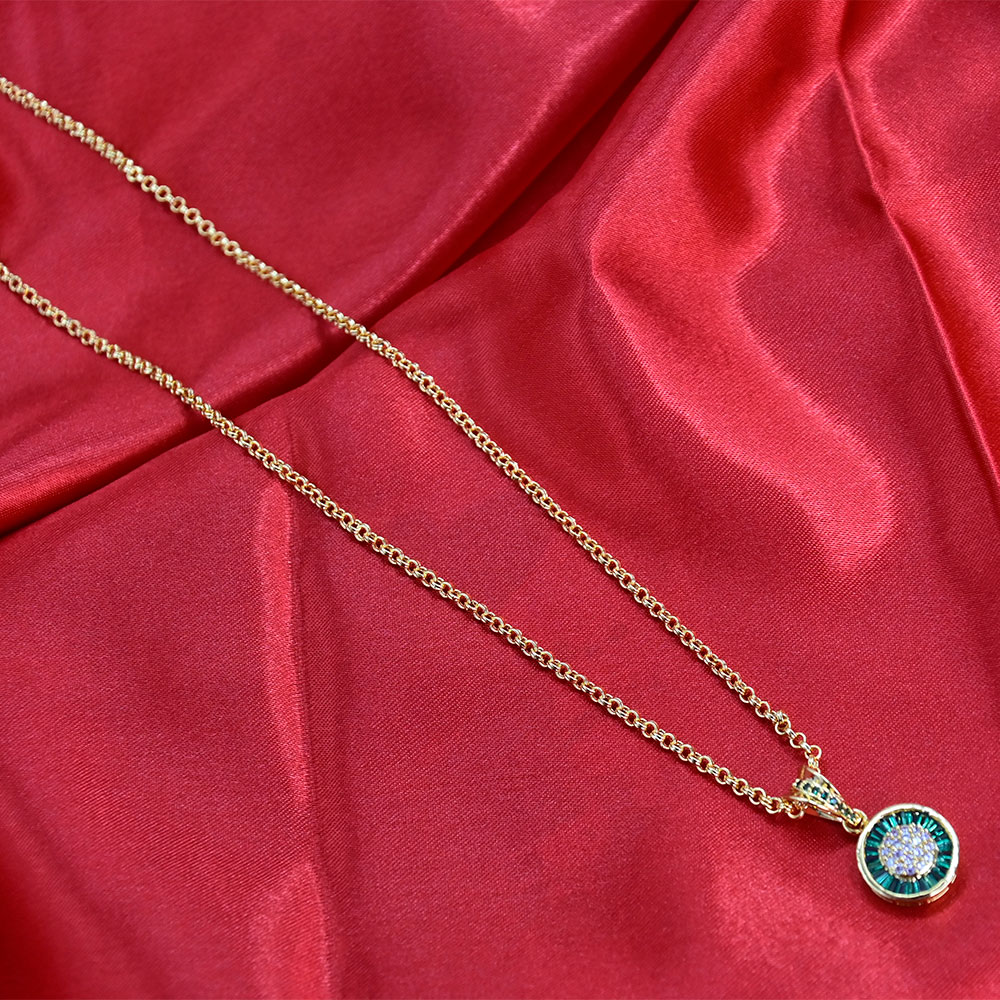 Sparkling AD Pendant with Gold Chain Sparkling AD Pendant with Gold Chain