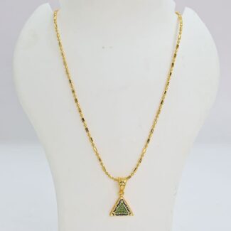 "Sparkle in Style with This Elegant Gold Plated AD Pendant and Chain Set" PWC-1110