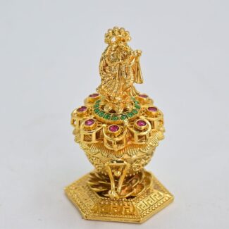 "Gold Plated Kumkum Box for Rituals "SND-1152