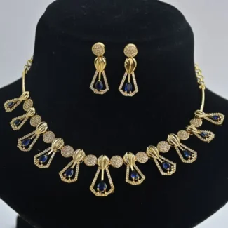 Sparkling Delight – 1 gm Gold Plated AD Necklace ADNECK-1258