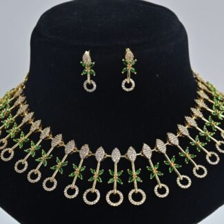 Festive Wear 1gm Gold Plated Necklace with Earrings  ADNECK-1260